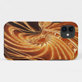 Abstrait Golden Neon Flower iPhone 5 Coque (Dos (Horizontal))