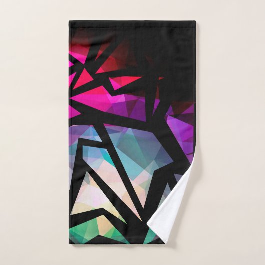 Abstrait graffiti polygonal moderne dar géométriqu (Serviette à main)