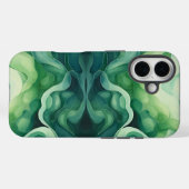 Abstrait Green Waves Apple iPhone 16 Tough Coque (Verso (horizontal))