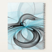 Abstrait Gris Bleu Anthracite Art Fractal Moderne (Dos)