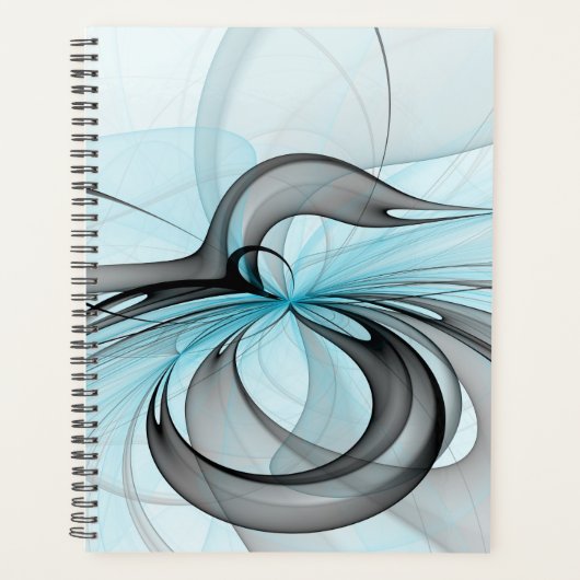 Abstrait Gris Bleu Anthracite Art Fractal Moderne (Devant)