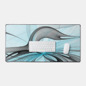 Abstrait Gris Bleu Anthracite Art Fractal Moderne (Clavier et souris)