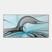 Abstrait Gris Bleu Anthracite Art Fractal Moderne (Recto)
