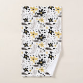 Abstrait Gris jaune noir gris sans joint motif flo (Serviette à main)