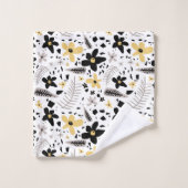 Abstrait Gris jaune noir gris sans joint motif flo (Gant de toilette)