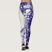 Abstrait hurler crâne Crazy Leggings (Dos)
