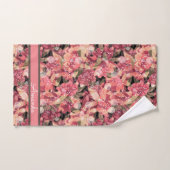 Abstrait joli joli rose fleurs design floral (Serviette à main)
