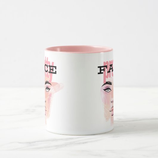 Abstrait joli visage café Mug (Centre)