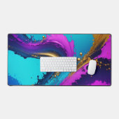 Abstrait Liquide Dynamique, Or Sarcelle Noir & Vio (Clavier et souris)