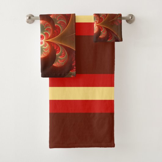 Abstrait lumineux rouge orange moderne Fractal (En situation)