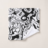 Abstrait marbré noir et blanc (Gant de toilette)