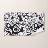 Abstrait marbré noir et blanc (Serviette à main)