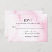 *~* Abstrait Mariage rose pâle et rose RSVP Insert (Devant / Derrière)