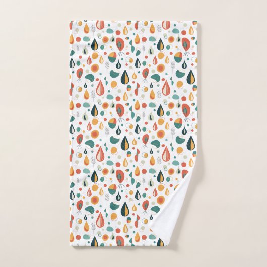 Abstrait Mid-Century Nature moderne Raindrop (Serviette à main)