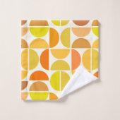 Abstrait milieu du siècle moderne cercles orange j (Gant de toilette)