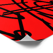 Abstrait Minimalisme Lines Black Red Poster (Coin)