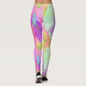 Abstrait moderne avec Motif de fleurs Legging (Dos)