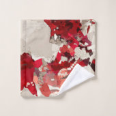 Abstrait, moderne, collage, rouge, beige, bordeaux (Gant de toilette)