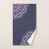 Abstrait moderne de Mandala gris et violet (Serviette à main)