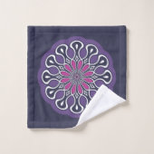 Abstrait moderne de Mandala gris et violet (Gant de toilette)
