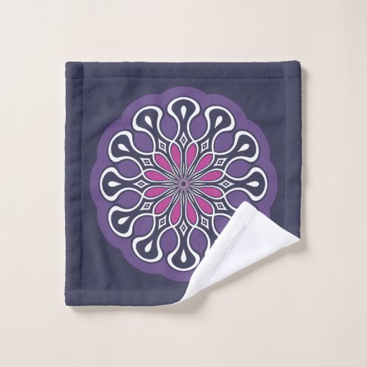Abstrait moderne de Mandala gris et violet (Gant de toilette)