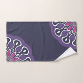 Abstrait moderne de Mandala gris et violet (Serviette à main)