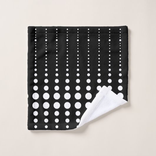 Abstrait moderne design noir lignes blanches point (Gant de toilette)