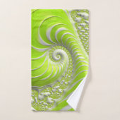 Abstrait Moderne Lime Green Spiral Fractal (Serviette à main)