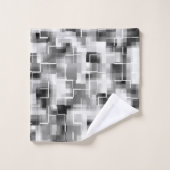 Abstrait moderne noir blanc gris (Gant de toilette)