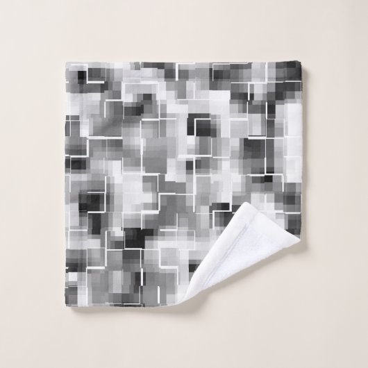Abstrait moderne noir blanc gris (Gant de toilette)