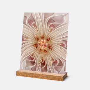 Abstrait Moderne Peach Pastel Flower Fractal Art