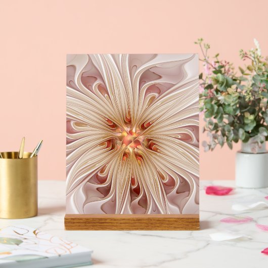 Abstrait Moderne Peach Pastel Flower Fractal Art (Mariage)