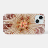 Abstrait Moderne Peach Pastel Flower Fractal Art (Verso Horizontal)
