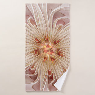 Abstrait Moderne Peach Pastel Flower Fractal Art