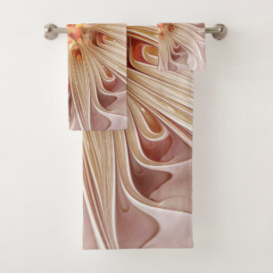 Abstrait Moderne Peach Pastel Flower Fractal Art