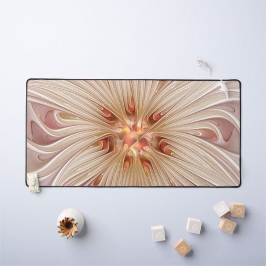 Abstrait Moderne Peach Pastel Flower Fractal Art (Tableau pour enfants)