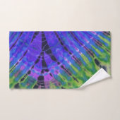 Abstrait Moderne Peacock Blue Green Batik Tie Dye (Serviette à main)