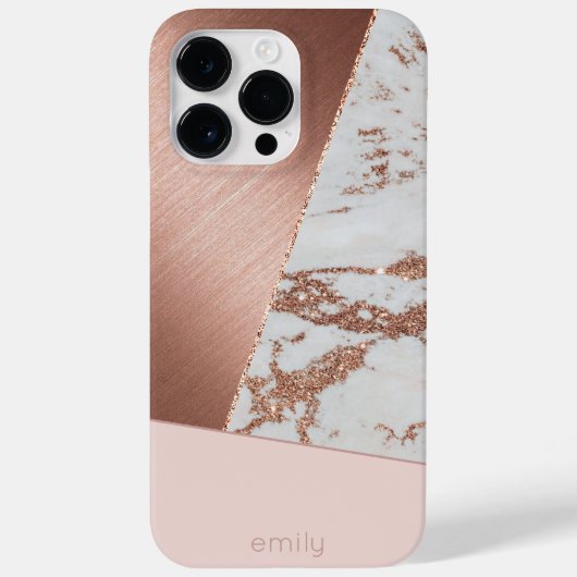 Abstrait moderne Rose Gold Multi iPhone / coque ip (Verso)