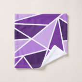 Abstrait Monochrome Violet géométrique (Gant de toilette)