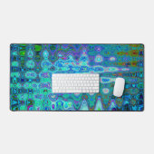 Abstrait Mosaïque Rétro Bleu Ondulé Coloré (Clavier et souris)