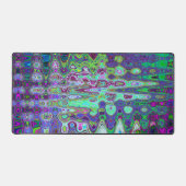 Abstrait Mosaïque Rétro Ondulée Verte et Violette (Recto)
