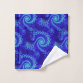 Abstrait Motif fractal de la spirale bleue (Gant de toilette)