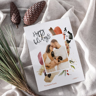 Abstrait Noël Joyeux Fêtes Carte photo personnalis