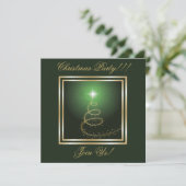 Abstrait Noël Tree Party Invitation verte (Debout devant)