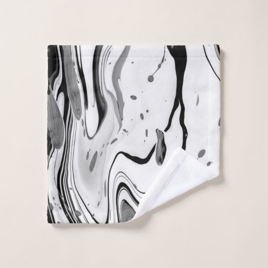 Abstrait noir blanc (Gant de toilette)