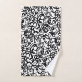 Abstrait noir blanc moderne (Serviette à main)