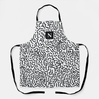 Abstrait noir blanc Motif tablier