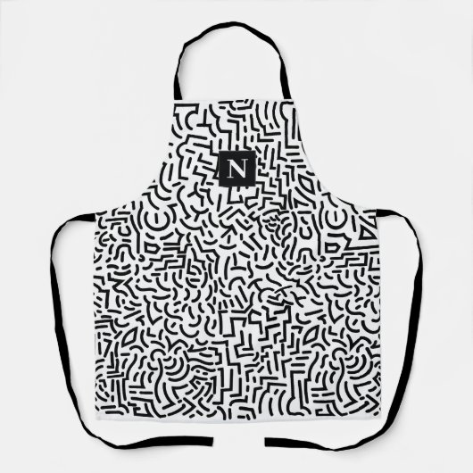 Abstrait noir blanc Motif tablier (Recto)