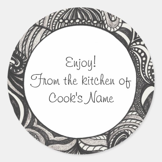 Abstrait noir de la cuisine des autocollants Lid (Devant)