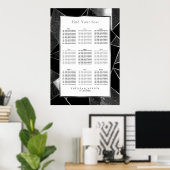 Abstrait noir et argent - Tableau de sièges (9) (Bureau à domicile)